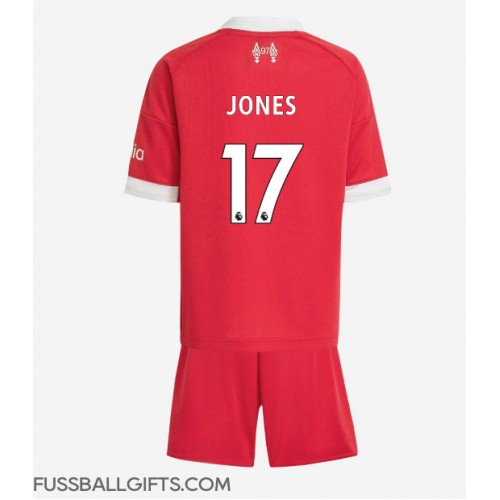 Liverpool Curtis Jones #17 Fußballbekleidung Heimtrikot Kinder 2025-26 Kurzarm (+ kurze hosen)